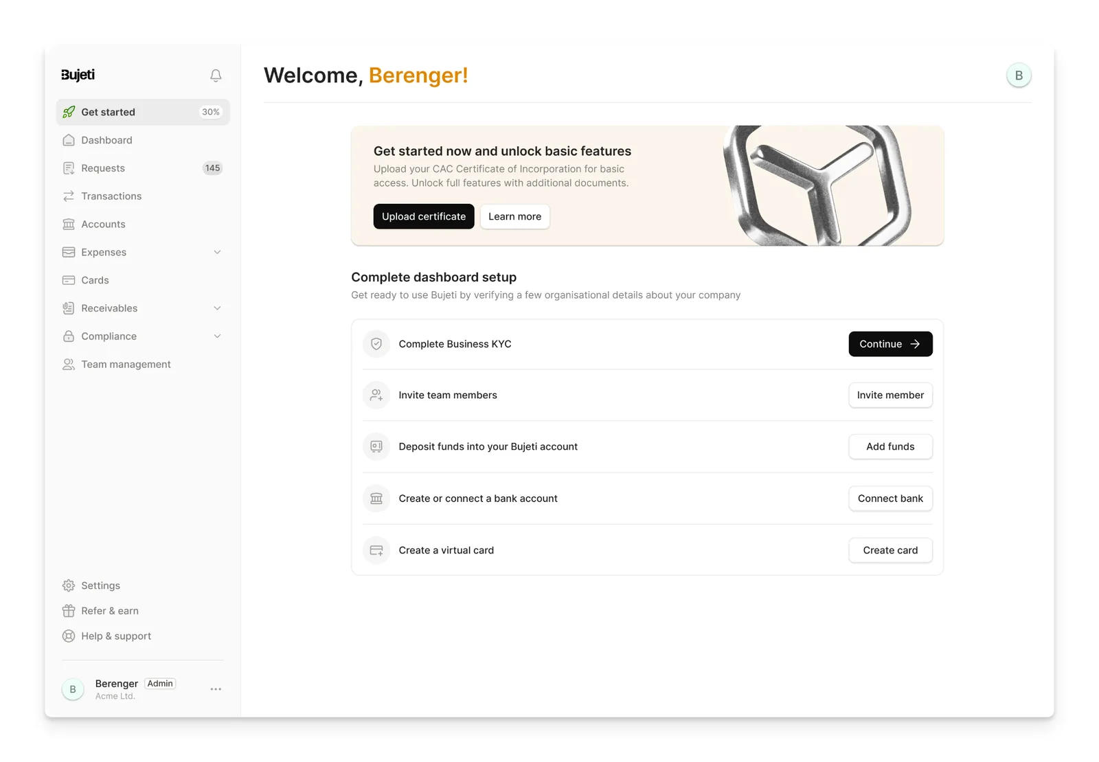 Bujeti onboarding