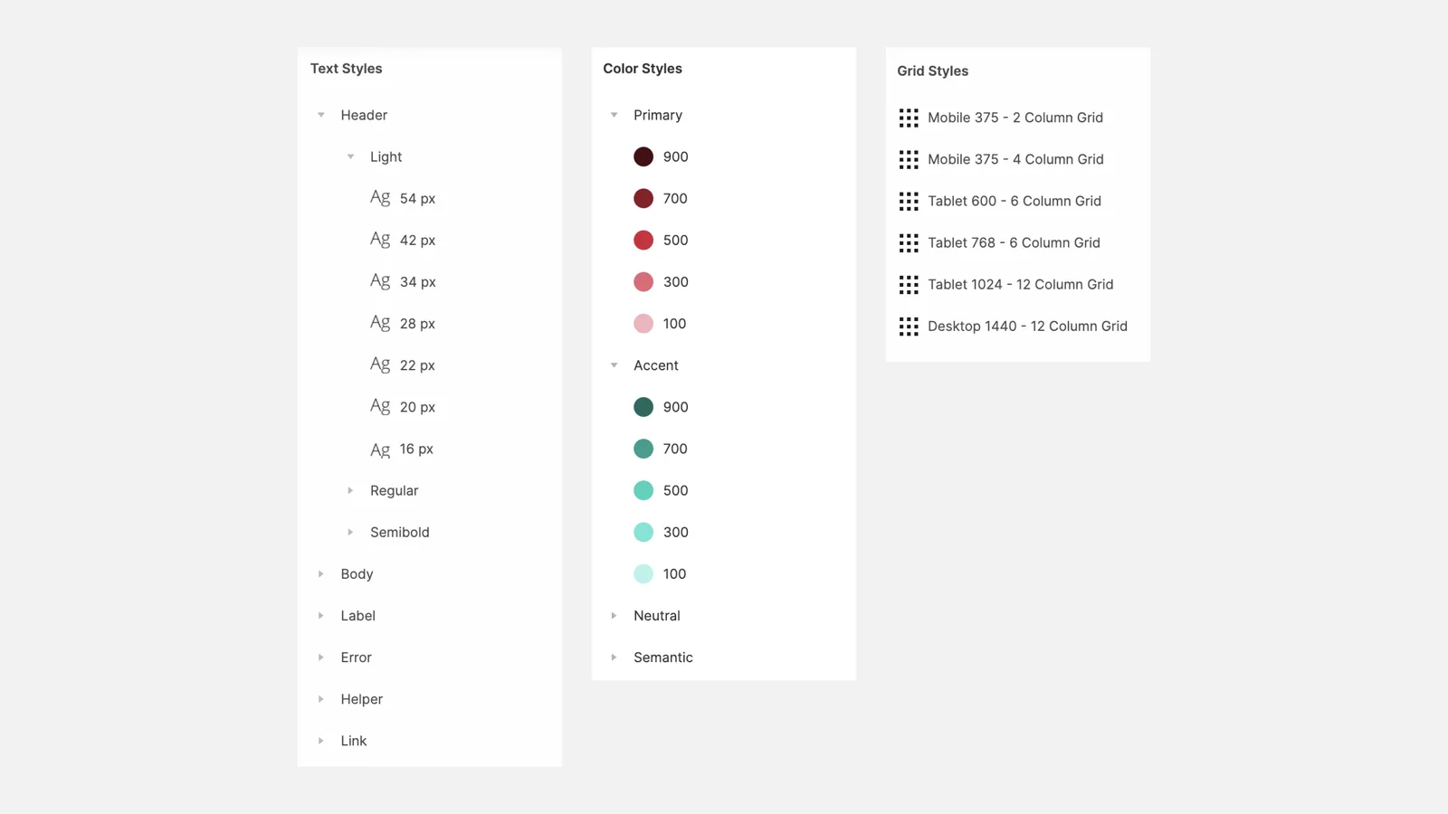 Figma local styles